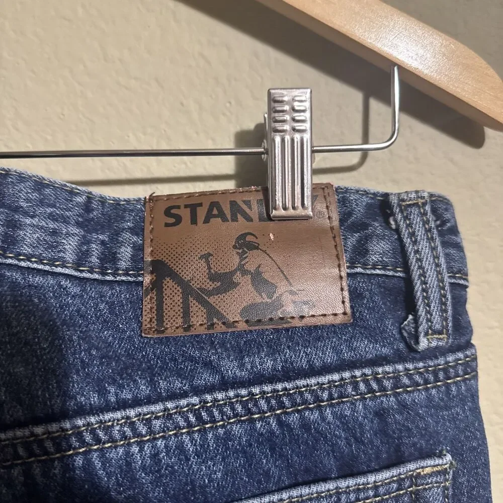 Stanley Fleece-Lined Jeans Mens 36x34 Blue Loose Straight Work Skater Y2K